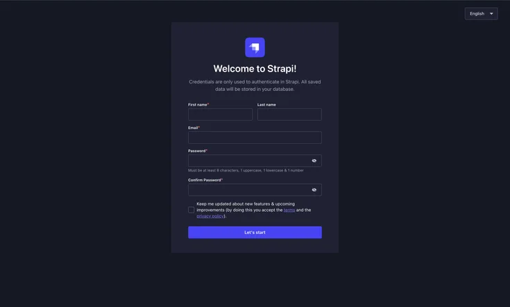 Strapi welcome site